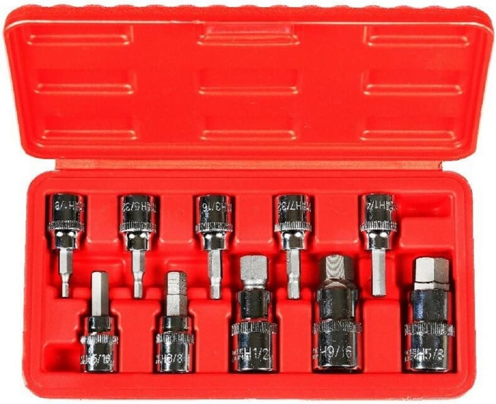 New 20 pieces 3/8' & 1/2' Drive Hex Key Allen Head (METRIC & SAE) Socket Bit Set,Jikkolumlukka