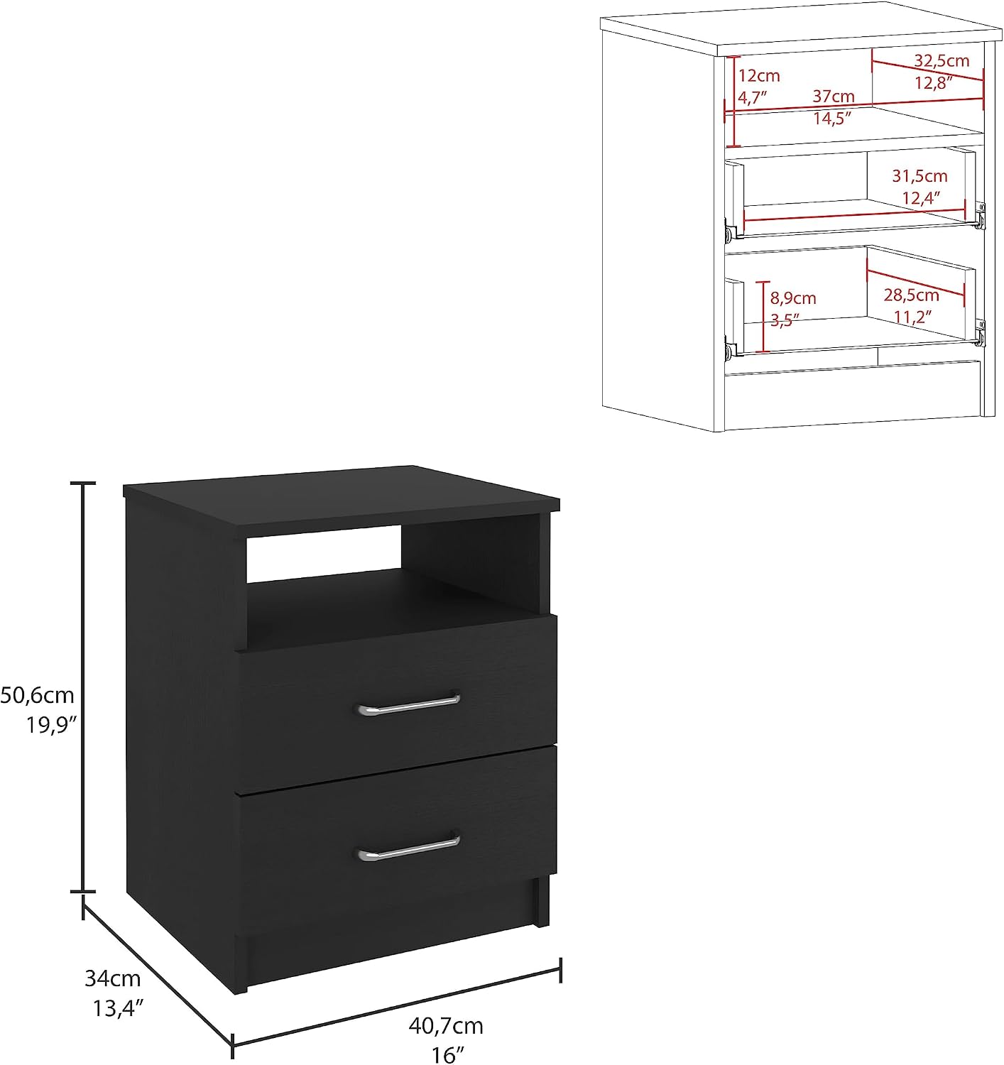 3 Piece Bedroom Set with Storage: Modern Wood Bedroom Furniture for Small Spaces - DIY Assembly Bed Frame & Nightstand & Wardrobe for Urban Apartments
