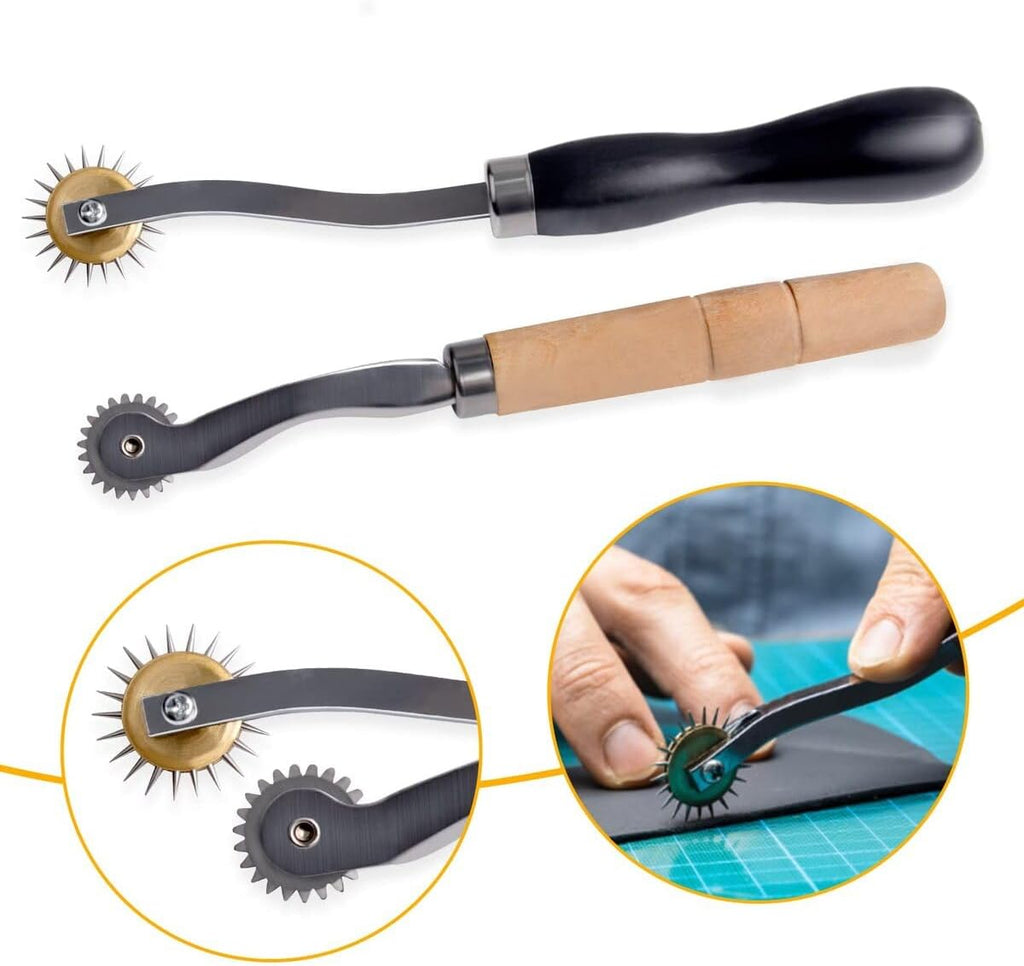 18-Piece Leather Craft Starter Kit with Hand Tools - DIY Leatherworking Hobby Set for Beginners