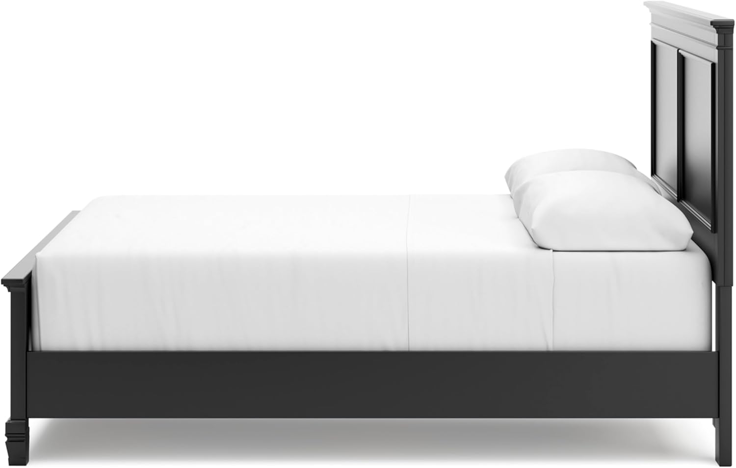Signature Design by Ashley Lanolee Transitional Queen Panel Bed with Tapered Feet, Foundation or Box Spring Needed, Black