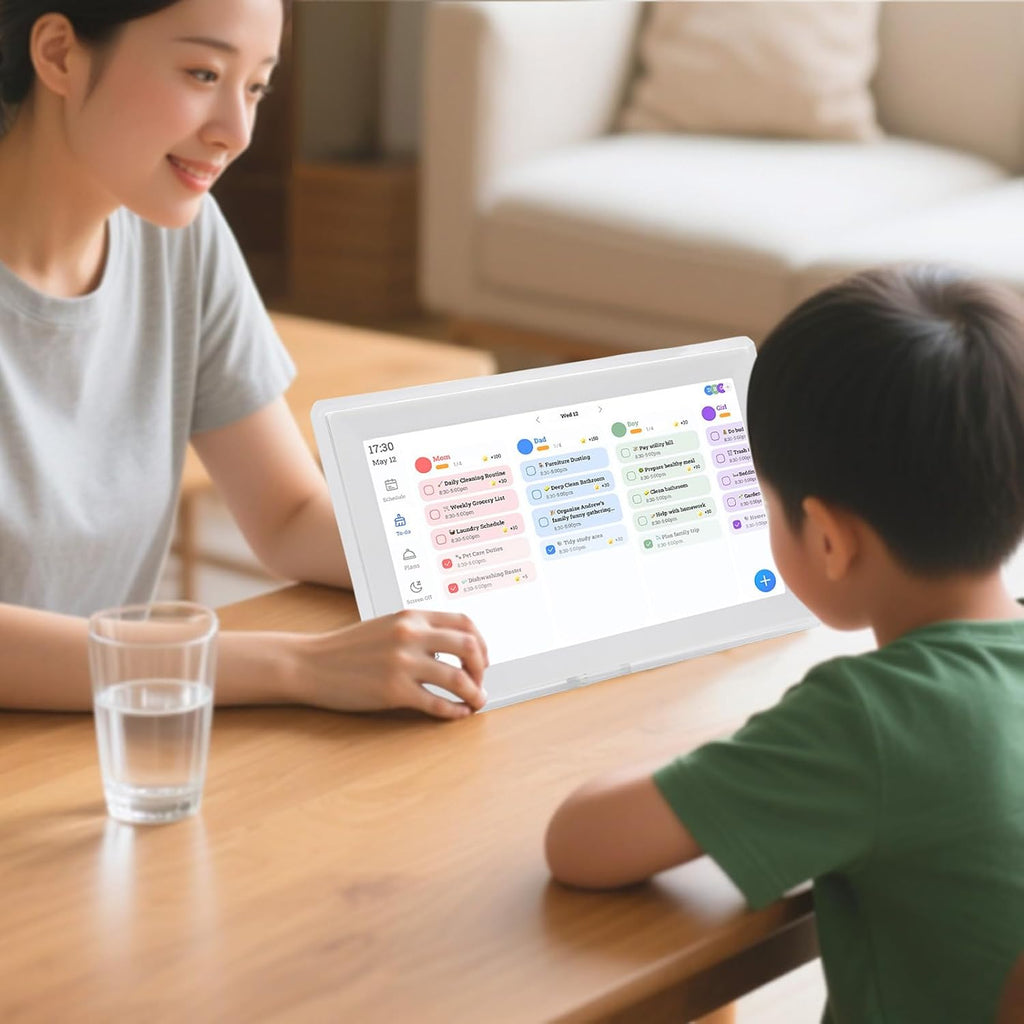 ASHATA 15.6 Inch Smart Digital Calendar Wall Planner and Chore Chart, 1080P HD Interactive Touchscreen, Meal Planner, App Control, 32GB Storage, for Family Schedules (US)