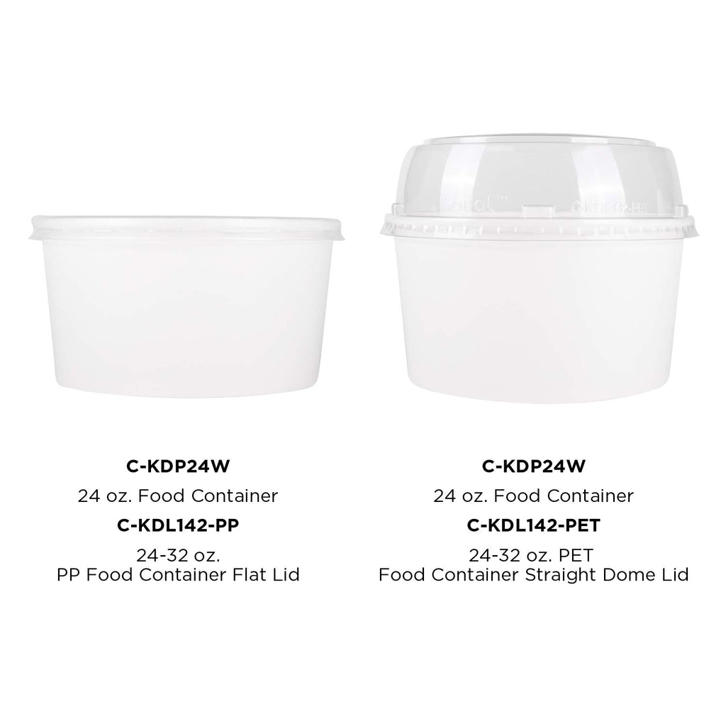 Karat [24oz - 600 ct] Paper Soup Bowls for Hot/ Cold Food - Ideal for Soup, NoodIes, Pasta and Snacks - White (C-KDP24W)