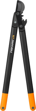 Fiskars PowerGear Lopper Bypass, Hook Head (L) L78, Power Gear II system, Non-stick coating, Cutting Diameter : 5 cm, Hardened steel, Length: 70 cm, Black/Orange, 1000584