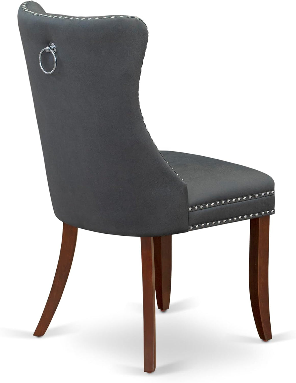 East West Furniture HLDA3-MAH-13 3 Piece Kitchen Table & Chairs Set Includes a Round Dining Table with Pedestal and 2 Polyester Fabric Upholstered Chairs, 42x42 Inch, Mahogany