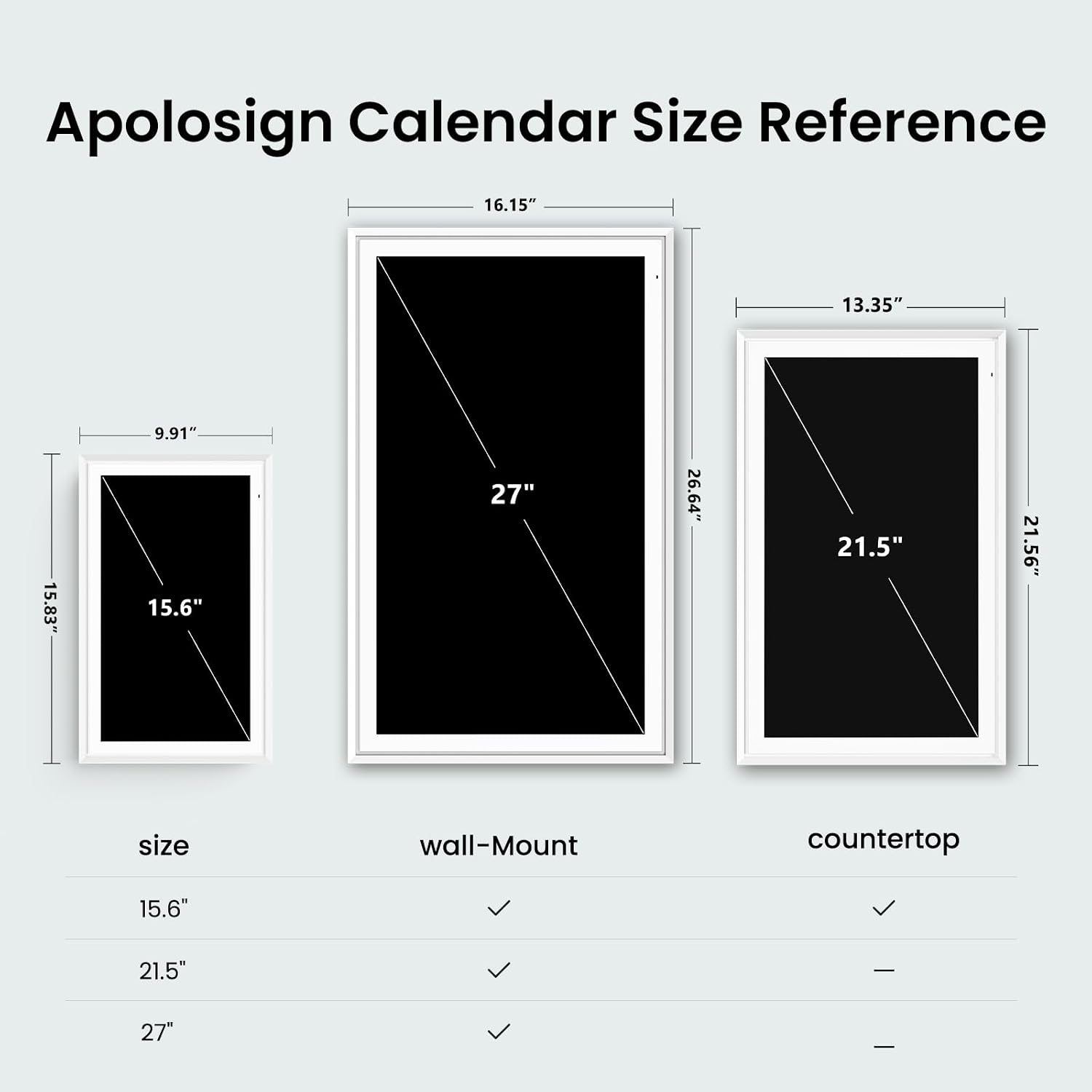 Apolosign 21.5-inch Digital Calendar & Smart Family Wall Planner, No Subscription, Calendar & Dashboard Dual-Mode System, Shared Touchscreen Display with Calendar Sync, Chore Charts & Family Scheduling Hub (White)