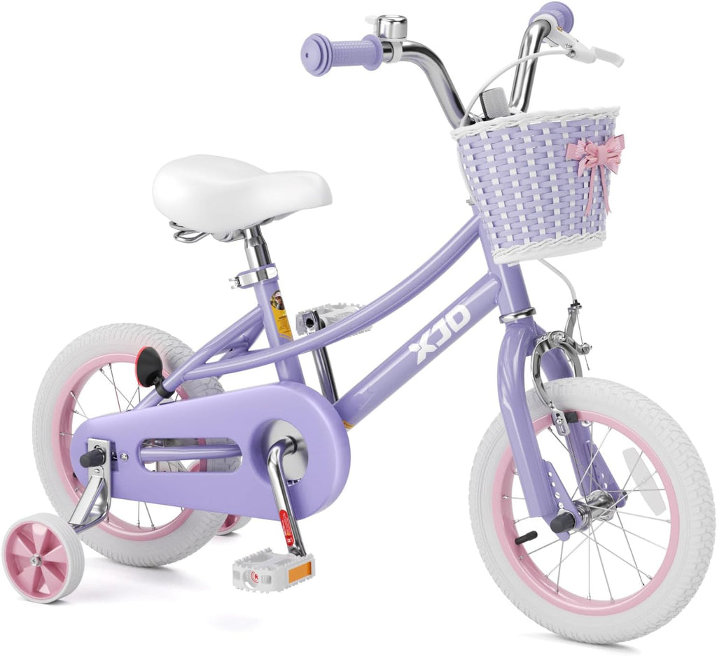 XJD Girls Bike for 2-12 Years Old Kids 12 14 16 20 Inch Toddler Bike,Retro Style Kids Bike with Training Wheels, 20 Inch Girl Bicycle with Kickstand