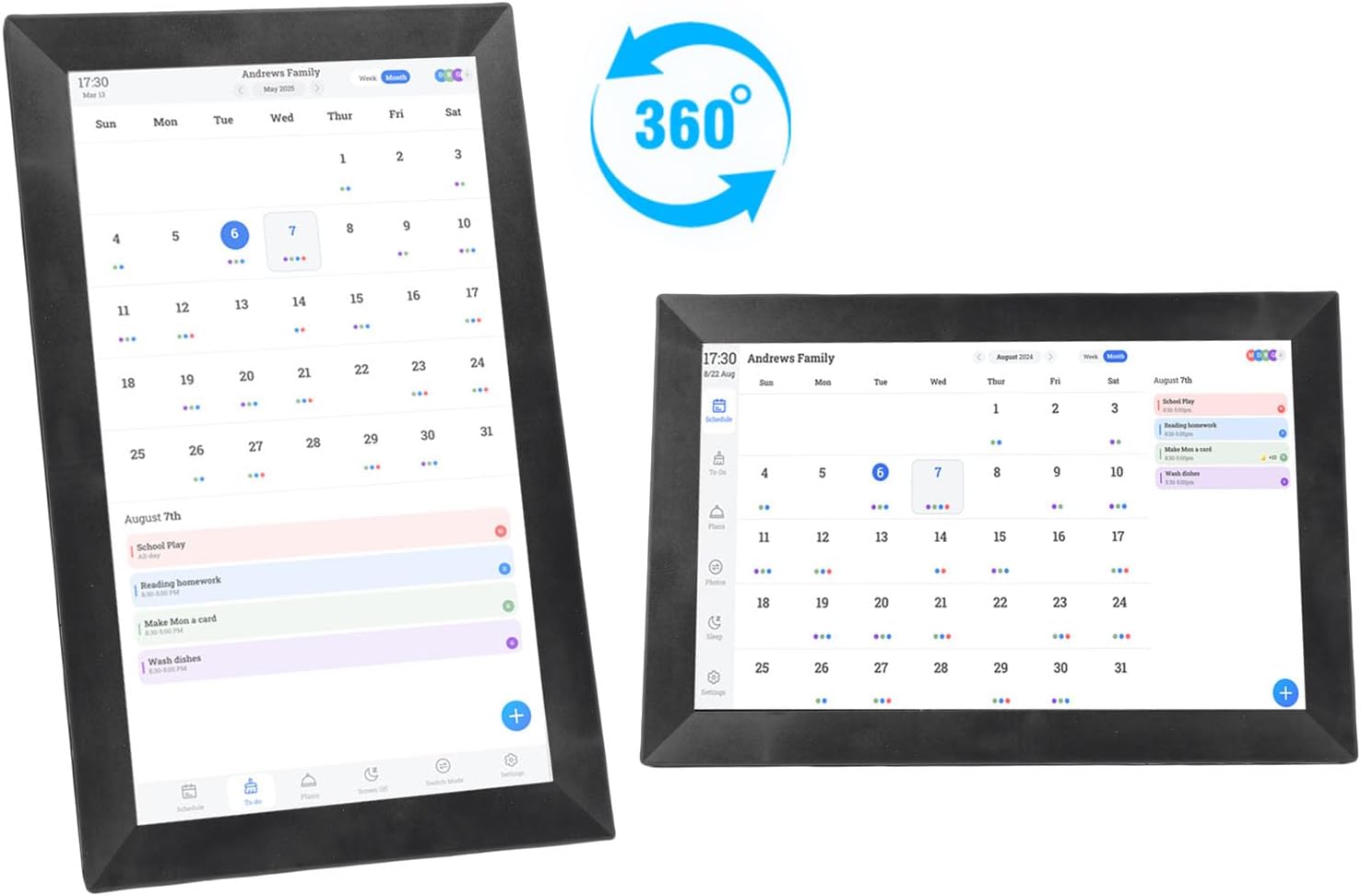 Smart Digital Calendar, 13.3 Inch HD Touchscreen Family Planner with WiFi Digital Frame and AI Portrait Restoration, for Multi User Screen Sharing (US Plug)