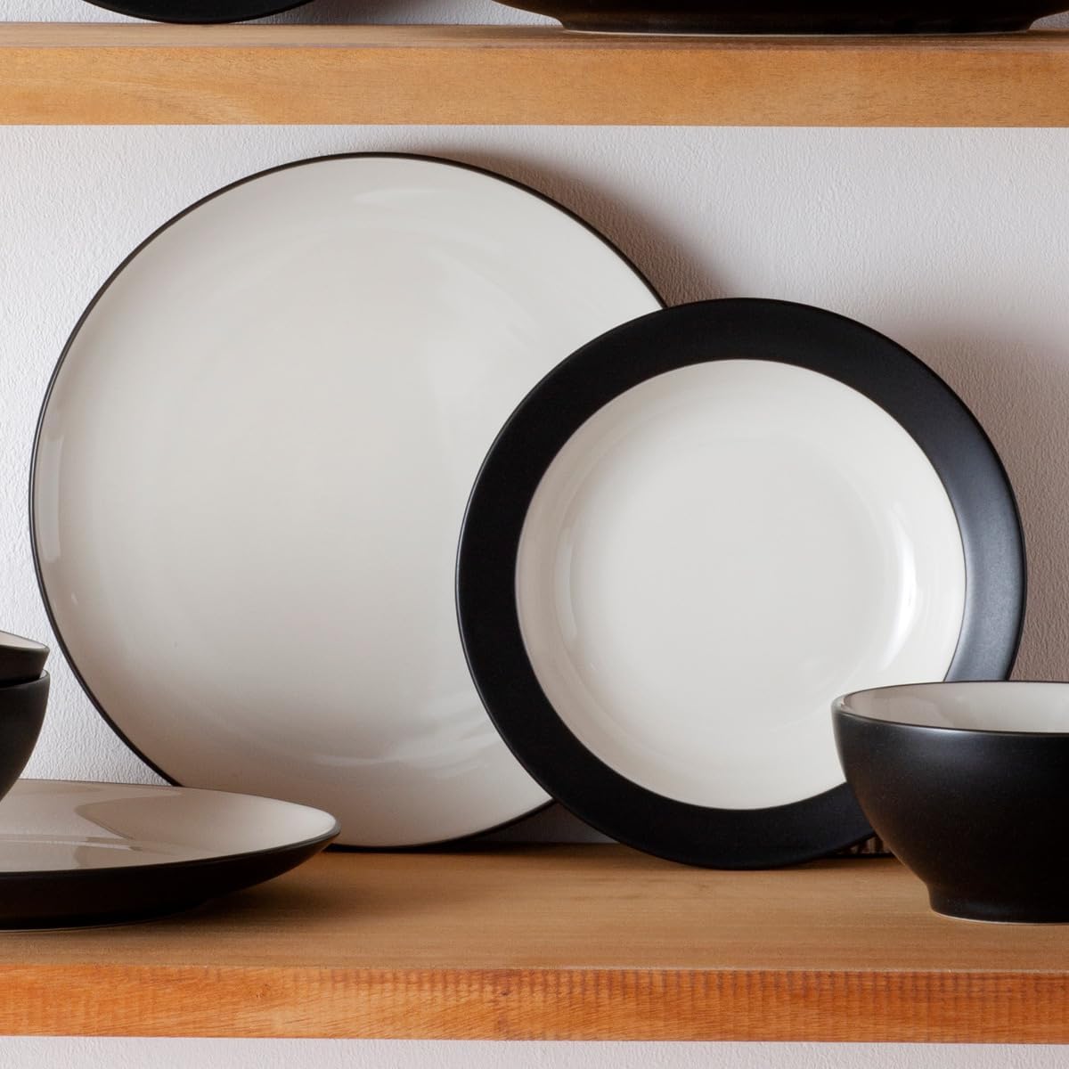Noritake Colorwave Graphite 12-Piece Coupe Dinnerware Set, Service for 4