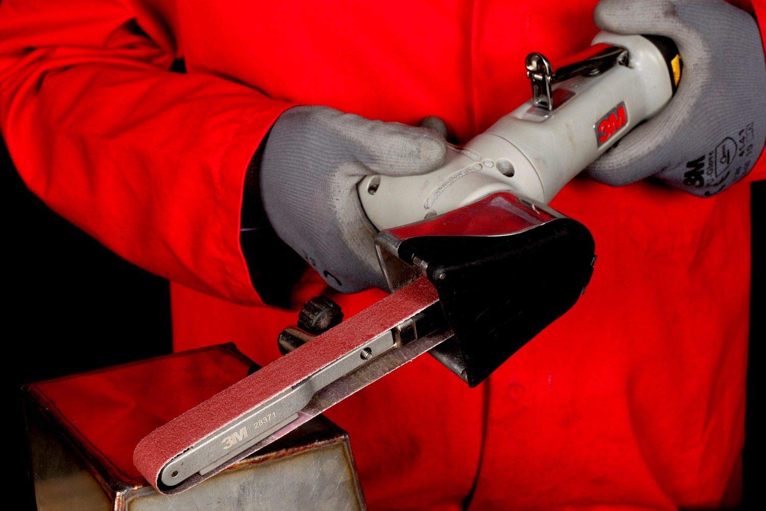 3M File Belt Sander - Pneumatic Belt Sander - .6 Horsepower Motor - 2200 RPM - Air Powered Sander - For Metal Finishing and Deburring - 28366