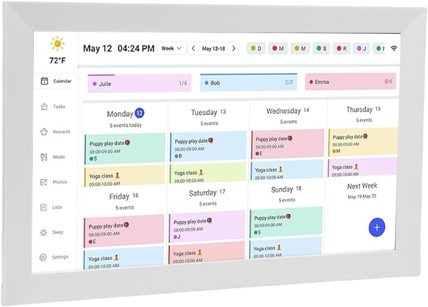 Bewinner Smart Digital Calendar, 15.6 Inch Wall Planner Touch Screen Chore Chart Customize Dashboard, WiFi Interactive Display Digital Picture Frame with APP for Family (US Plug)