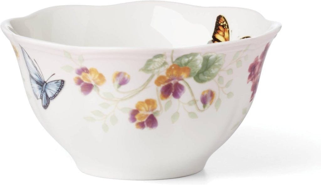 Lenox Dinnerware Set, Butterfly Meadow Pink 12-Piece Set, Service For 4, Porcelain Bowls, Plates And Bowls Set, Microwave Safe, Dishwasher Safe, Dishes, Home & Kitchen (Assorted, 12 Pieces)