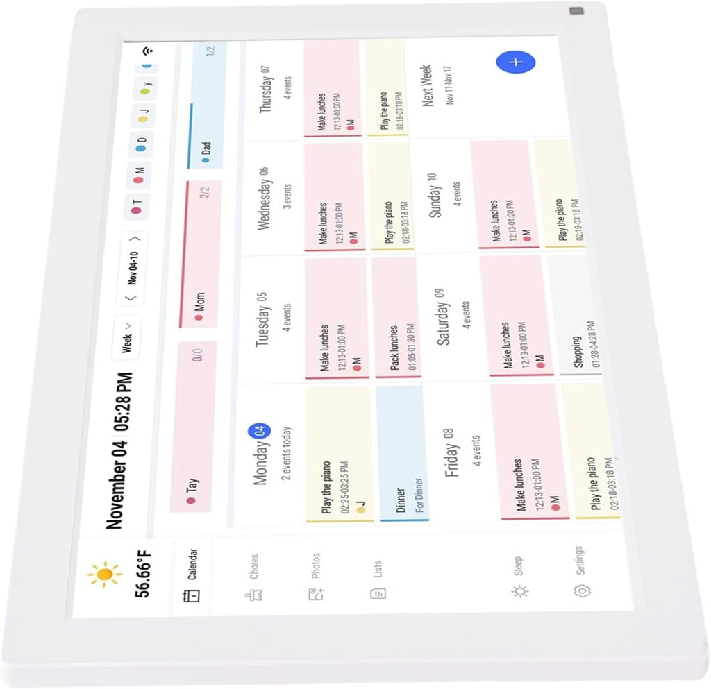 Tangxi 15.6 Inch Smart Digital Calendar, Electronic Chore Chart & WiFi Planner with Touchscreen, Weekly Monthly Family Organizer for Wall or Desk (US Plug)