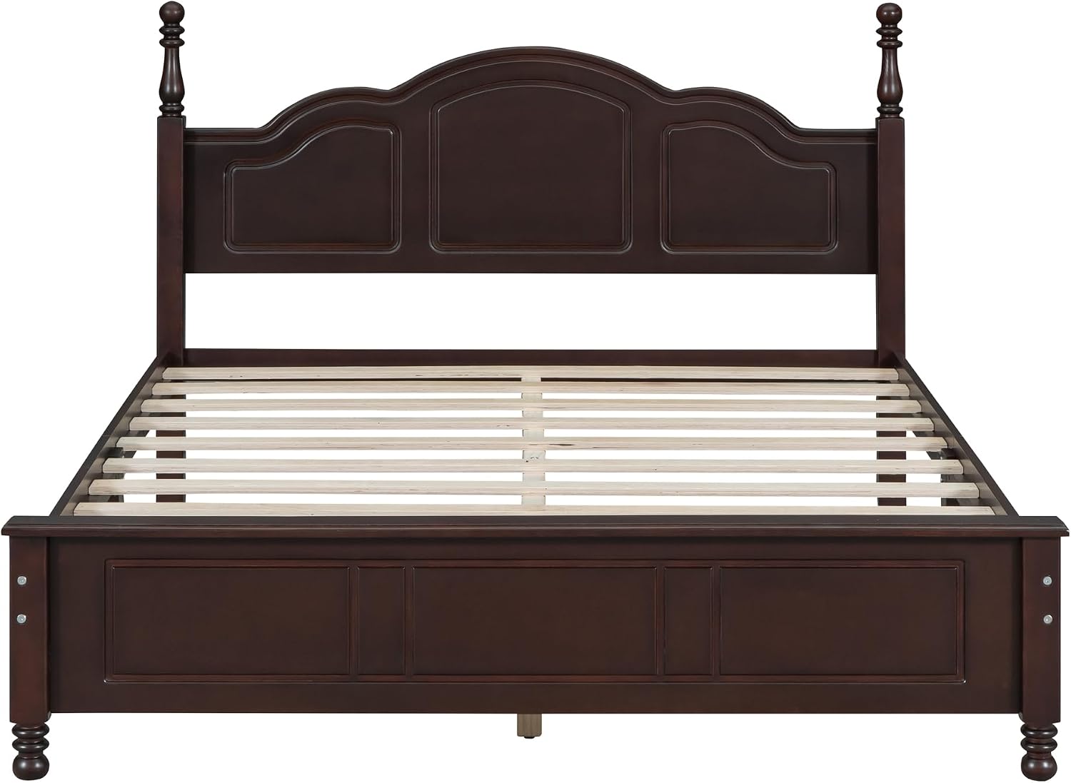 3 Piece Queen Bedroom Set, 3 Pieces Bedroom Sets Queen Size Wood Platform Bed and 2 Nightstands, 3 Piece Wood Bedroom Furniture Set, Dark Walnut