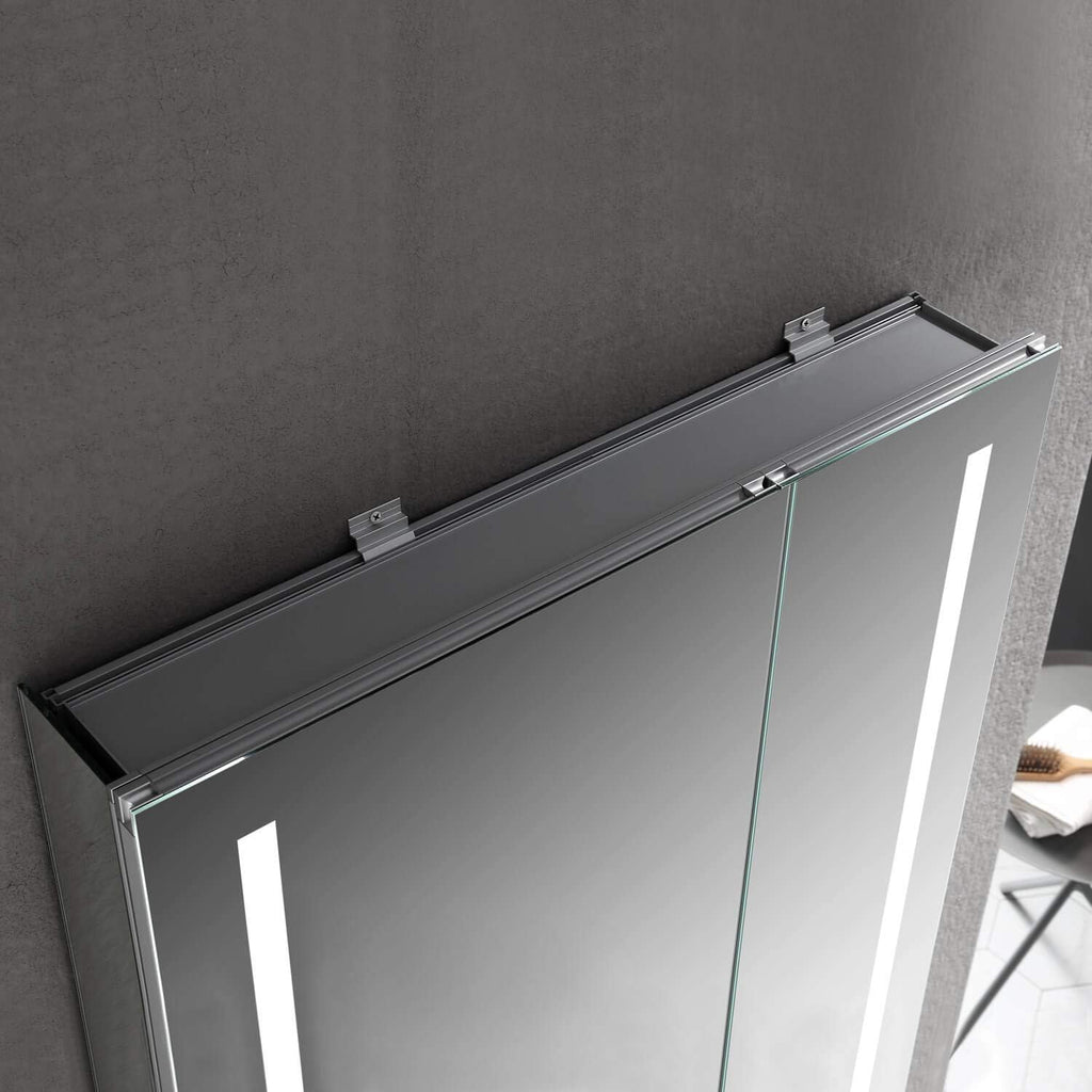 Blossom 30x32 Inch LED Medicine Cabinet Mirror for Bathroom, Lighted Medicine Cabinet with Mirror, Recessed or Surface Mount, Anti-Fog, Adjustable Brightness, Outlets & USB Ports