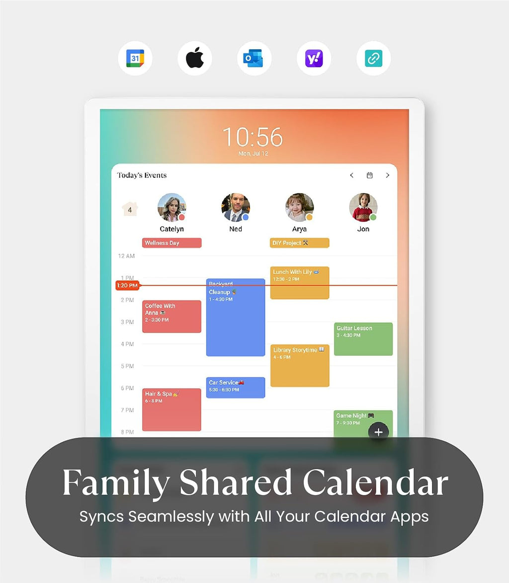 Cozyla Mate Calendar+ 2: 32' Digital Calendar Wall Touch Screen Chore Chart Customizable Dashboard Smart Electronic Display for Family Schedules Meal Plan All App Support Wall Mount Planner for 2026
