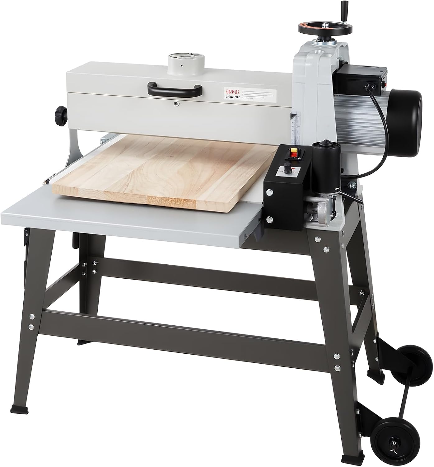 VEVOR 22' Drum Sander with Stand & Extension Tables, 1.75HP 1440RPM Dual Motor Drum Sander for Woodworking - Variable Speed Conveyor Belt, 4' Dust Collection Port for Cabinet & Furniture Finishing