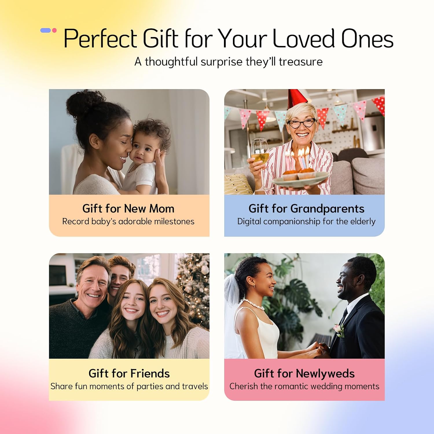NexFoto 27 Inch Touchscreen Digital Picture Frame, FHD WiFi Photo Frame Electronic, 64GB Digital Frame, Add Photos from Google Photos, Upload Videos, Gifts for Christmas/Mom/Grandparents, Black