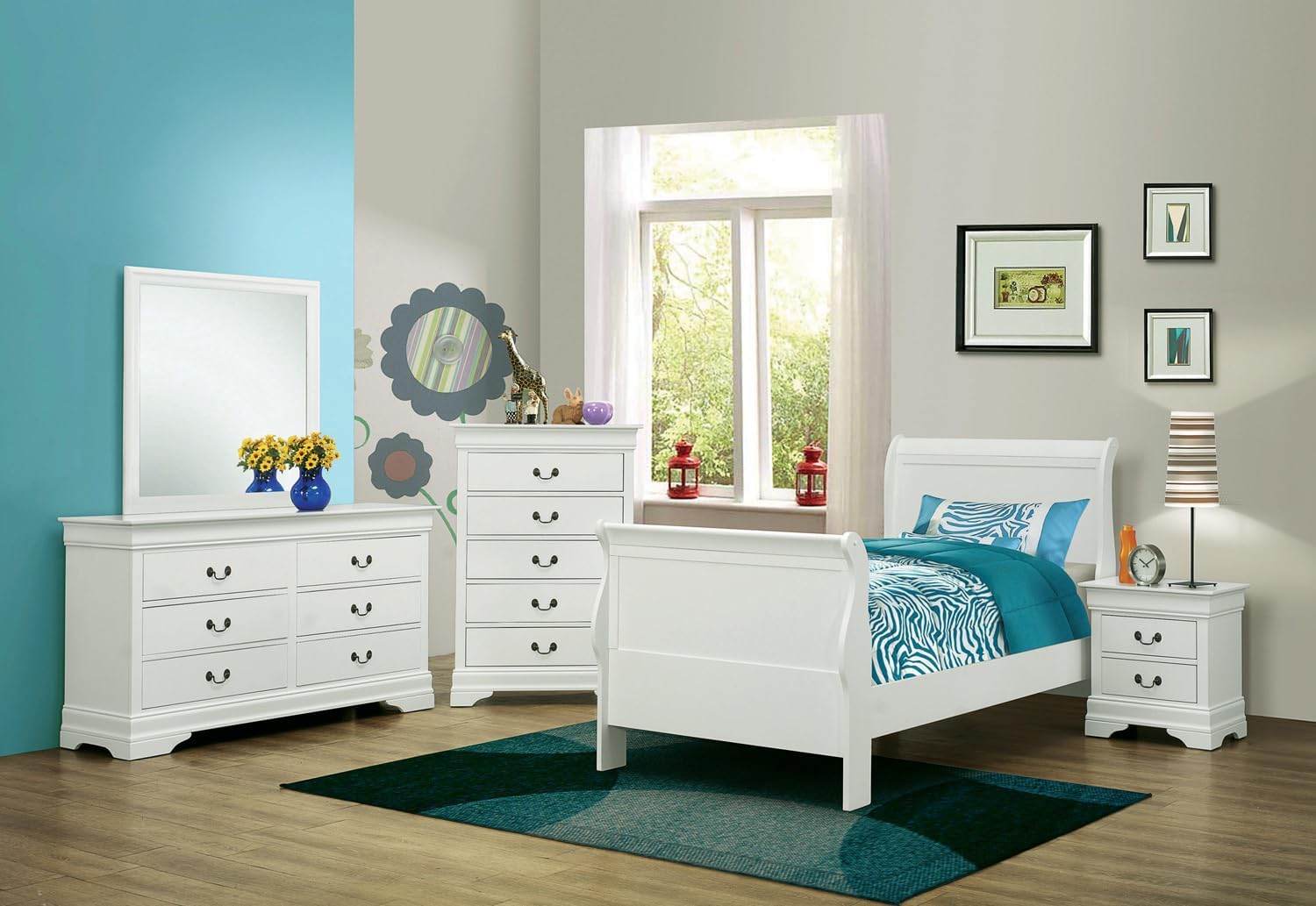 Coaster Louis Philippe Twin Bed 4-Piece Set, White