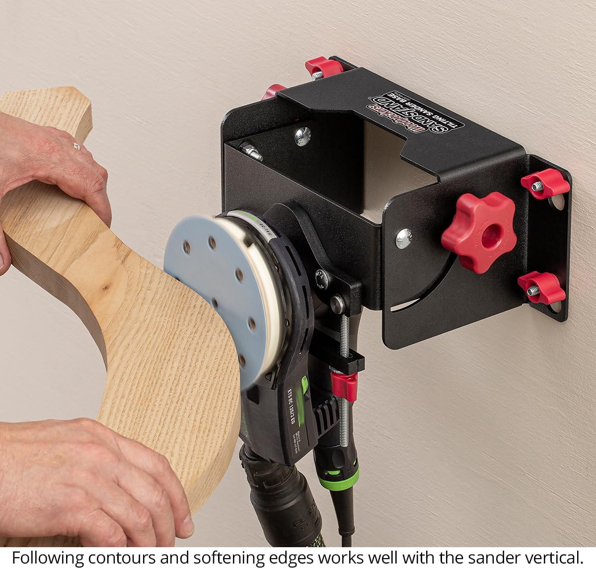 Woodpeckers SandStand Tilting Sander Base, Turns Palm Sanders & Orbital Sanders into Stationary Woodworking Sander, Fits Most 5' & 6' Roundish Sanders