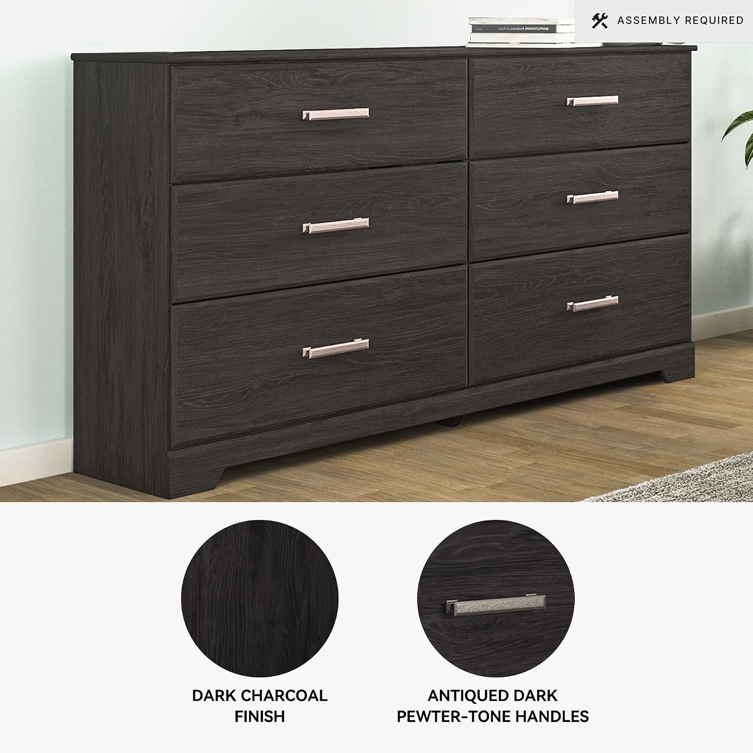 Signature Design by Ashley Belachime 6 Drawer Dresser, Black