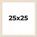 25x25 Frame Barnwood White Solid Wood Picture Frame Width 1.5 Inches | Interior Depth 0.5 Inches | Whitewashed Distressed Frame with UV Acrylic, Foam Board Backing & Hanging Hardware
