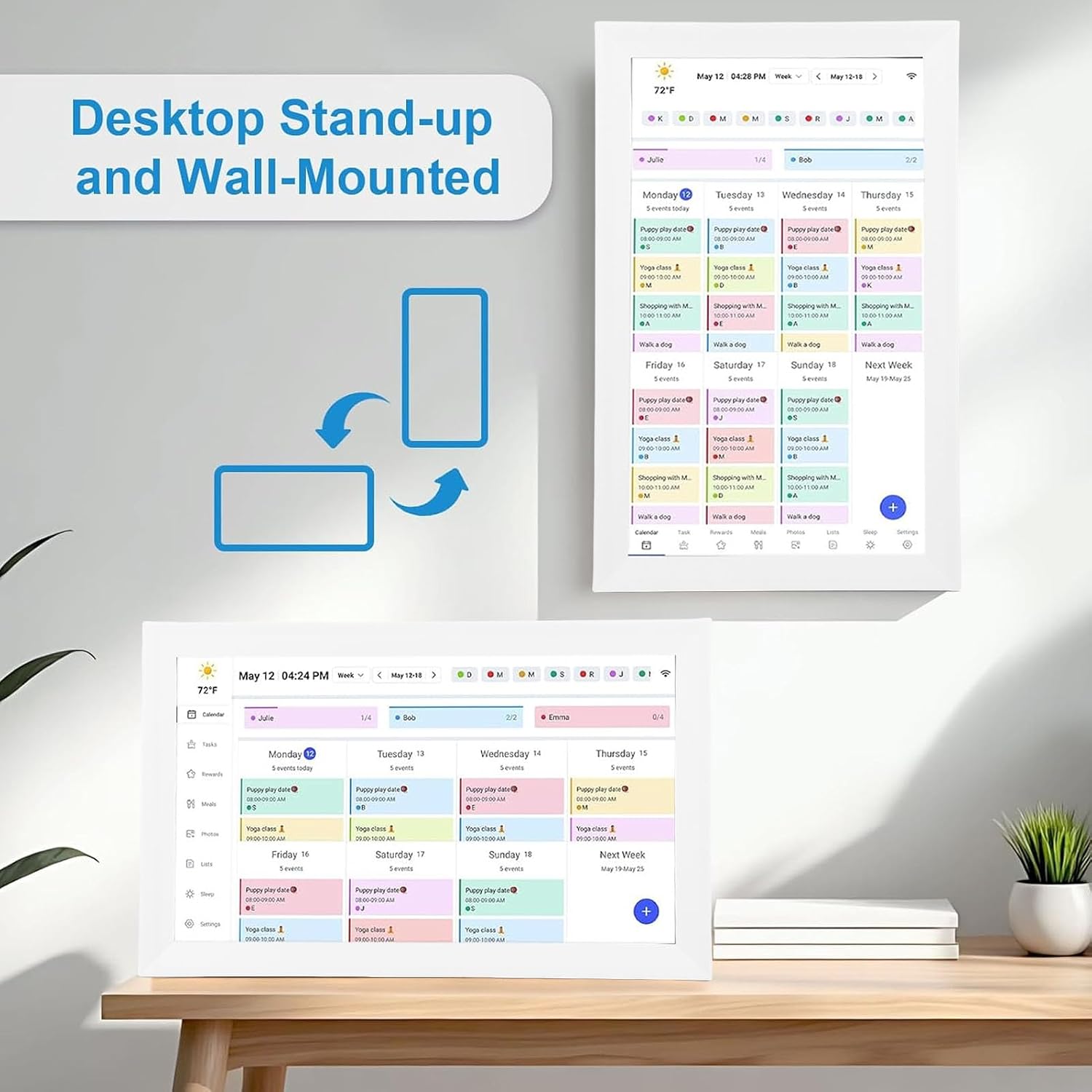 VBESTLIFE 15.6inch Wall Planner Digital Calendar & Chore Chart, Smart 1080P Touchscreen Interactive Display for Family Schedules (US)