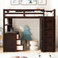 Twin Size Loft Bed with Drawers and Desk, Wardrobe, Ladder for Kids, Adults, Girls, Bedroom, Easy Assembly, No Box Spring Needed, Space-Saving, Espresso
