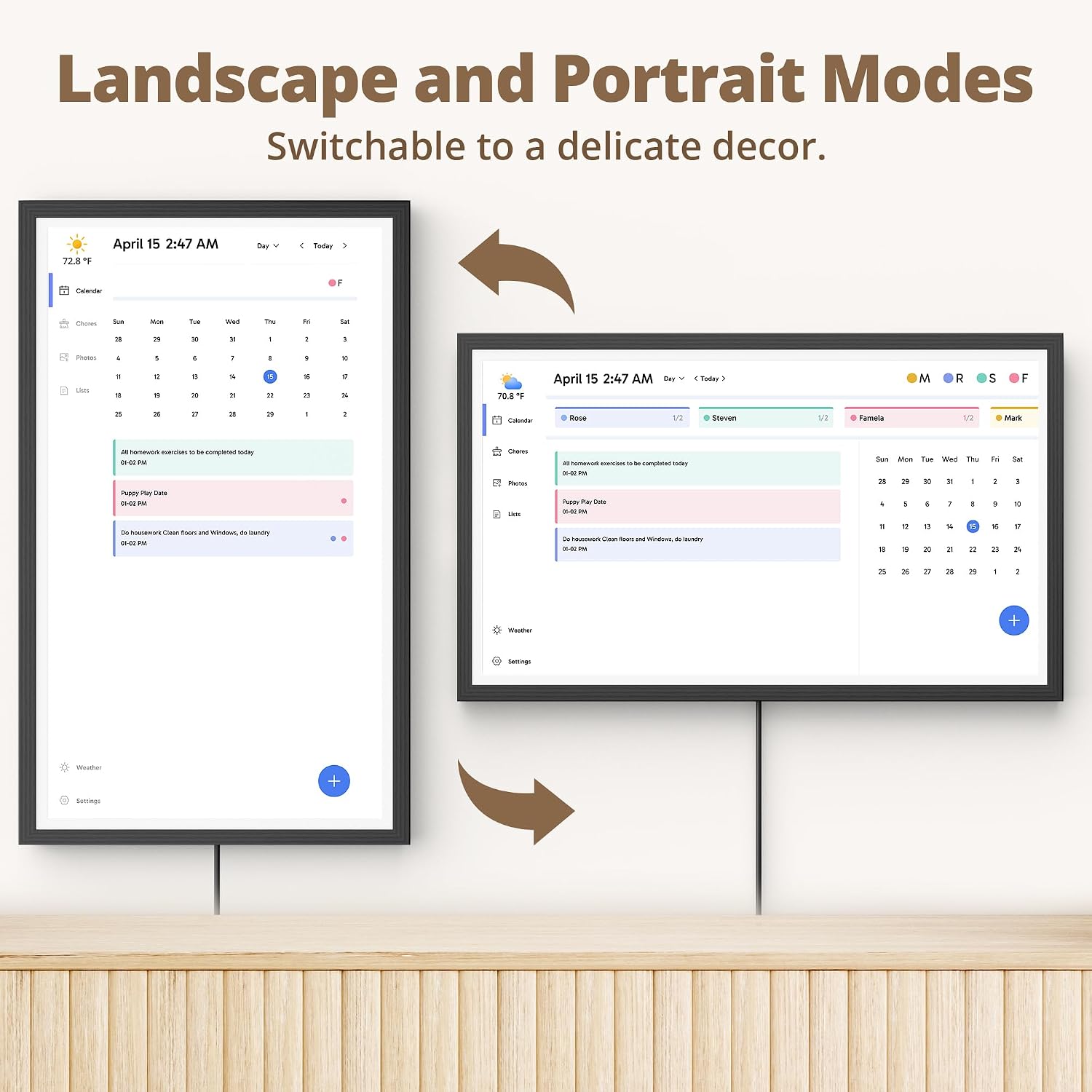 Dragon Touch 32' Digital Calendar Chore Chart – 1080P Full HD Interactive Touchscreen, Smart Family Planner, Hearth Display Digital Calendar Wall & Desk Mountable for Seamless Scheduling Black