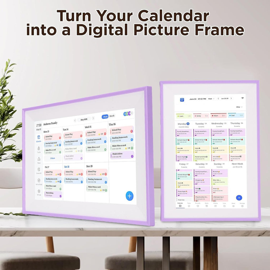 WALFRONT 10.1 Inch Digital Calendar with Smart Touch Screen WiFi Family Planner Chore Chart for Home Interactive Display for Routines Wall Desk Mountable