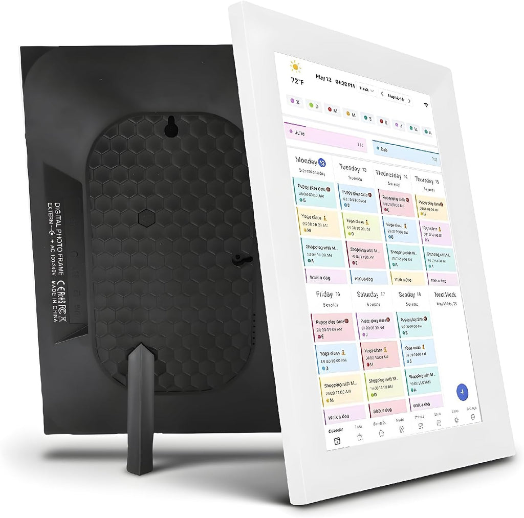 Zunate Smart Electronic Calendar, 10.1 Inch Touchscreen Digital Wall Planner WiFi Family Organizer, Interactive Home Chore and Meal Chart Desktop Display (US)