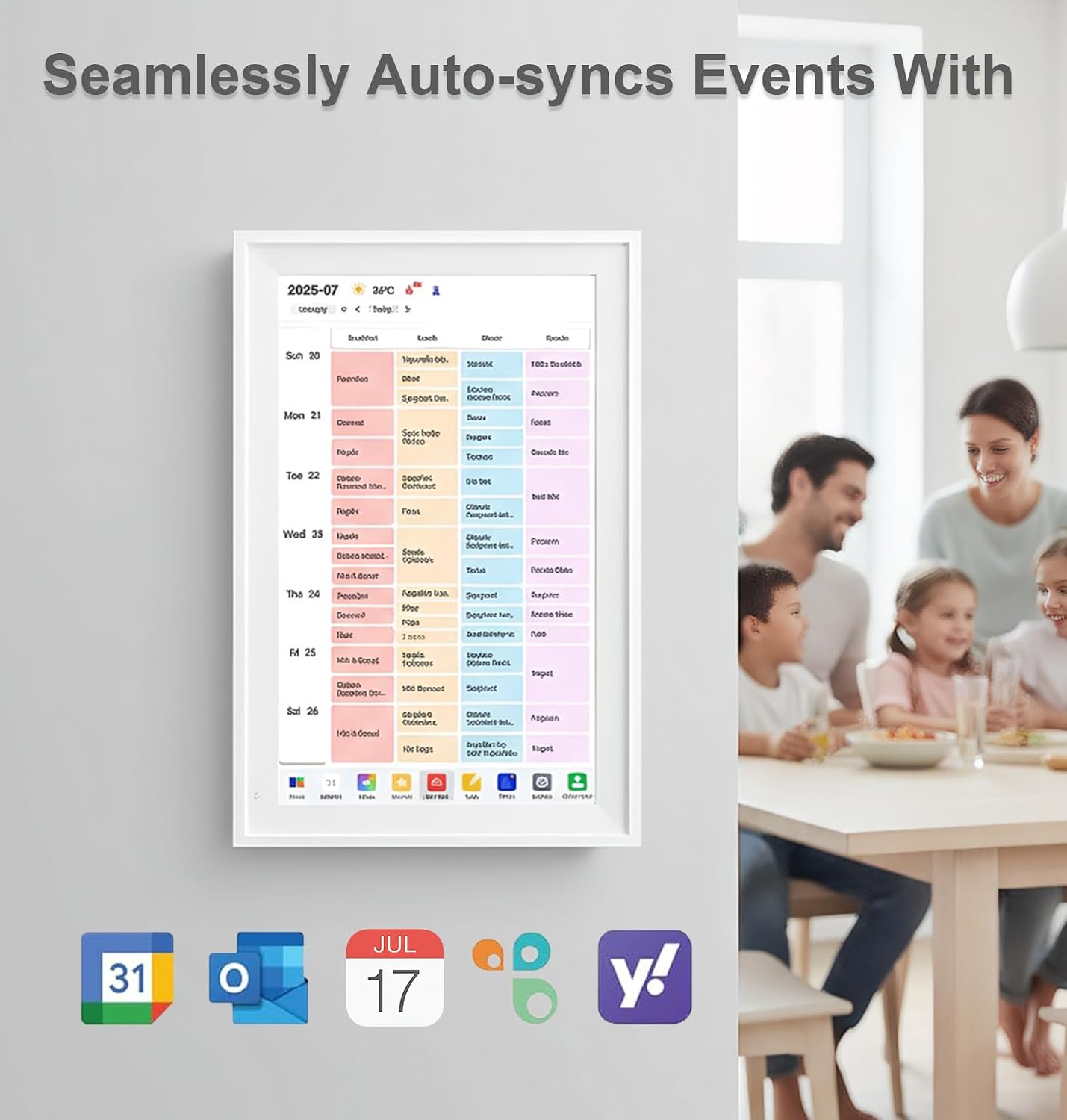 Digital Calendar, 15.6 inch Smart Wall Planner with Touch Screen, Electronic Calendar & Chore Chart Full HD Interactive Display for Family Schedules, Kid Activities Organizer Housework To-do List Reminder