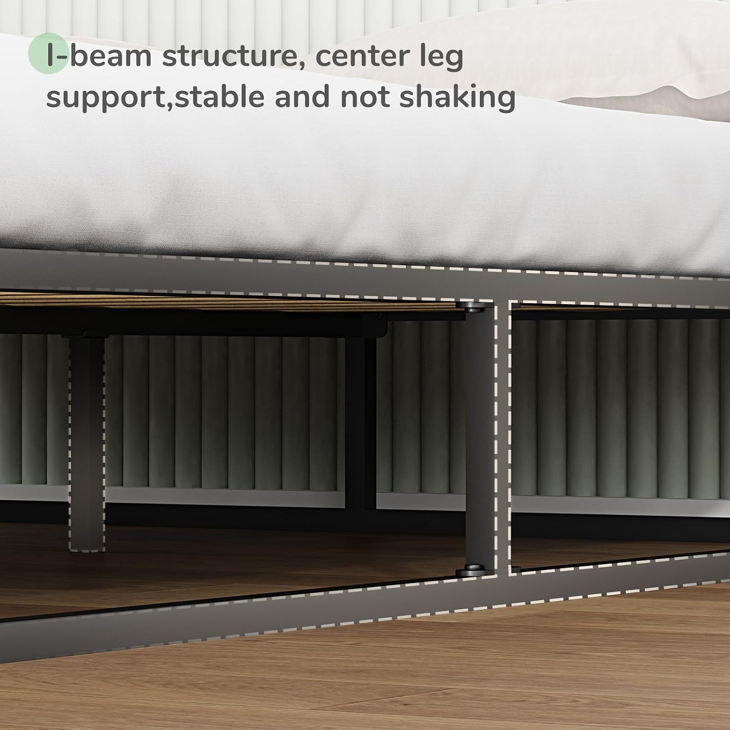 Novilla Twin Size Bed Frame, Metal Platform Bed Frame, Noise-Free, Sturdy Metal Bed Frame, Heavy Duty Wood SlatsWood Slats Support, No Box Spring Needed, Easy Assembly