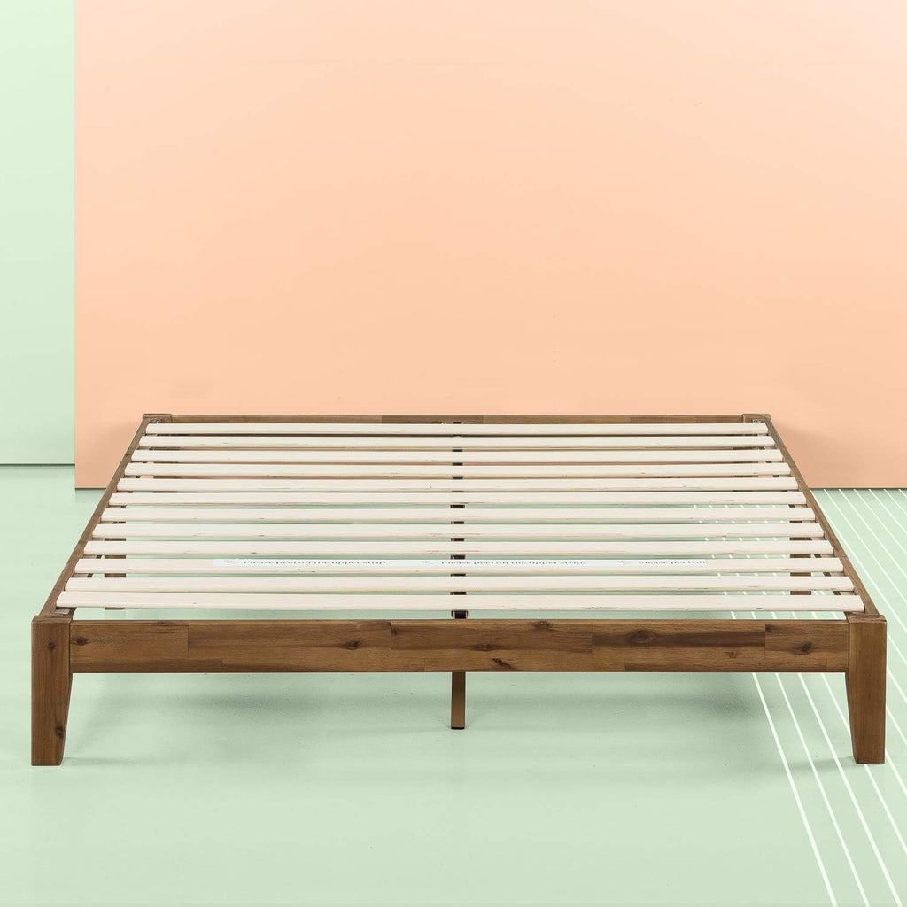 Zinus Lucinda Wood Platform Bed Frame, No Box Spring Needed, Solid Wood Foundation with Wood Slat Support, Easy Assembly, Full