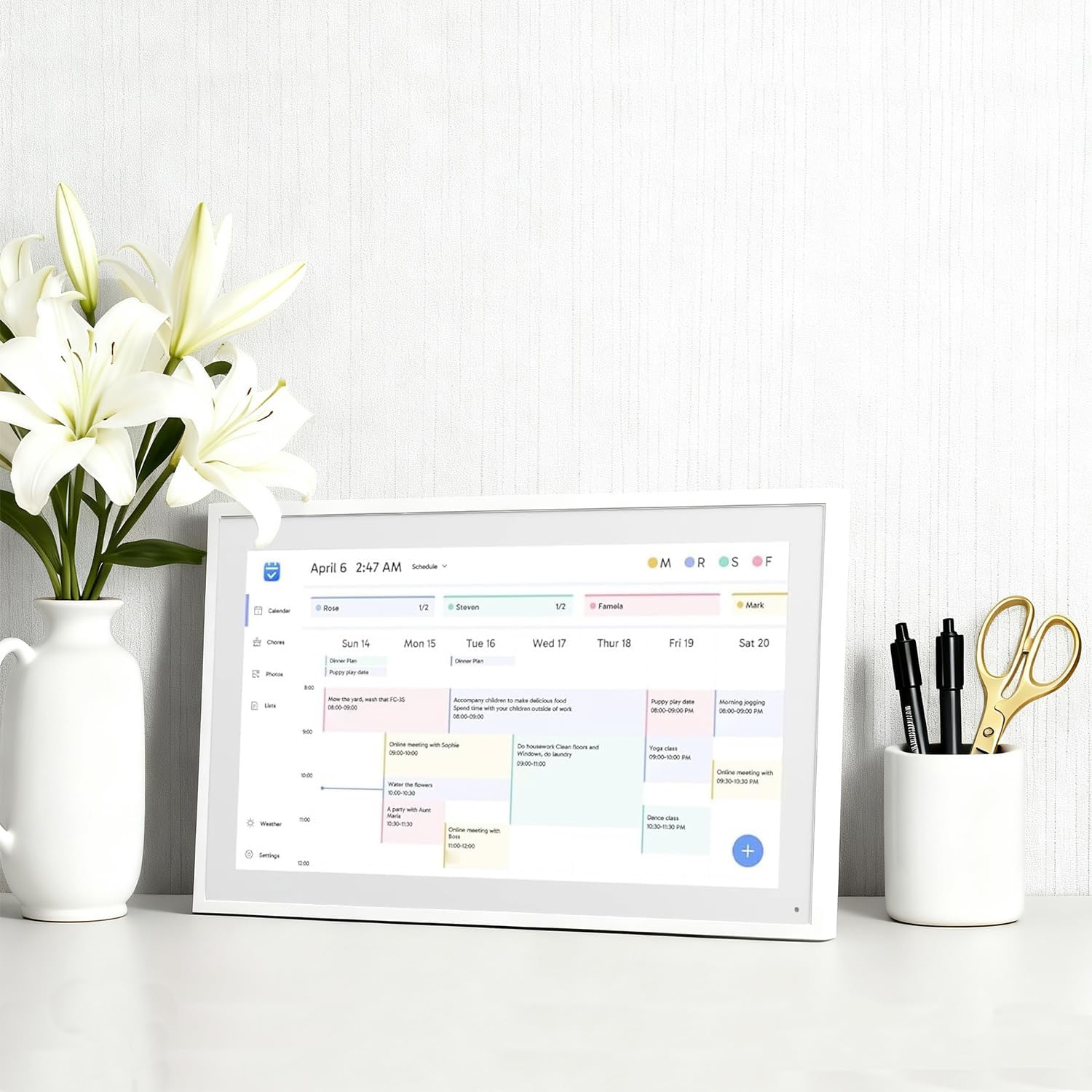 Smart Digital Calendar Wall Touch Screen 15.6'' - FHD Electronic Wall Calendar with Chore Chart, Family Schedule Planner & Meal Tracker, Support Wall/Desk Installation (15.6 inches)