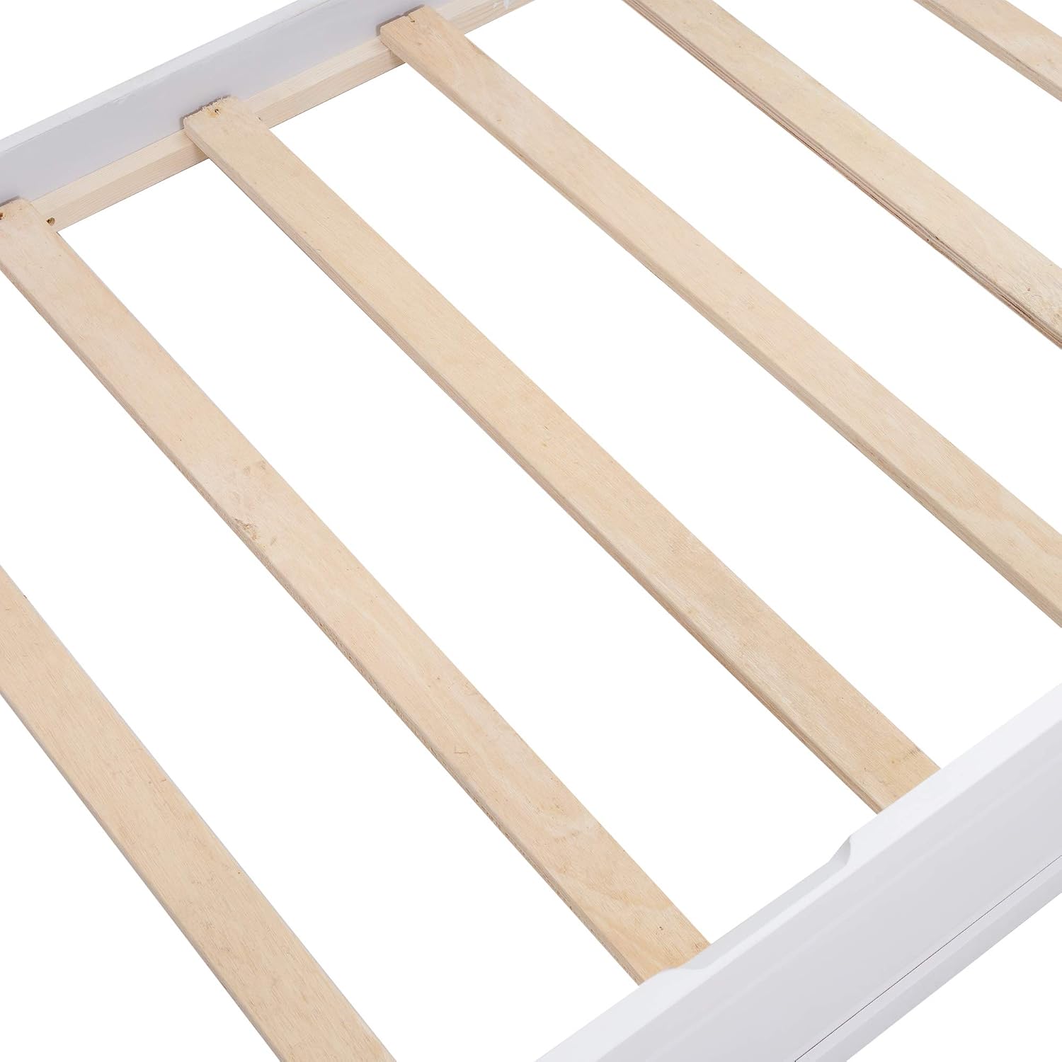 SOFTSEA Full Over Full Bunk Bed with Trundle for 3, Wood Bunk Beds with Trundle for Kids Teens, Divided Into Two Separate Full Beds, Space Saving, No Box Spring Needed, White