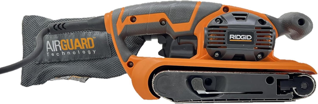 Ridgid 6.5 Amp Corded 3 in. x 18 in. Variable Speed Belt Sander with AIRGUARD Technology, R27401, (Bulk Packaged, Non-Retail Packaging) (Renewed) | Not eligible for the Lifetime Service Agreement - (Renewed)