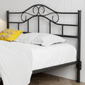 IKIFLY Metal Queen Size Headboard, Adjustable Height, Heavy Duty Steel Curved Queen Headboard Only for Bedroom, Farmhouse Scrollwork Design, Easy Assembly, Attach Frame, Black