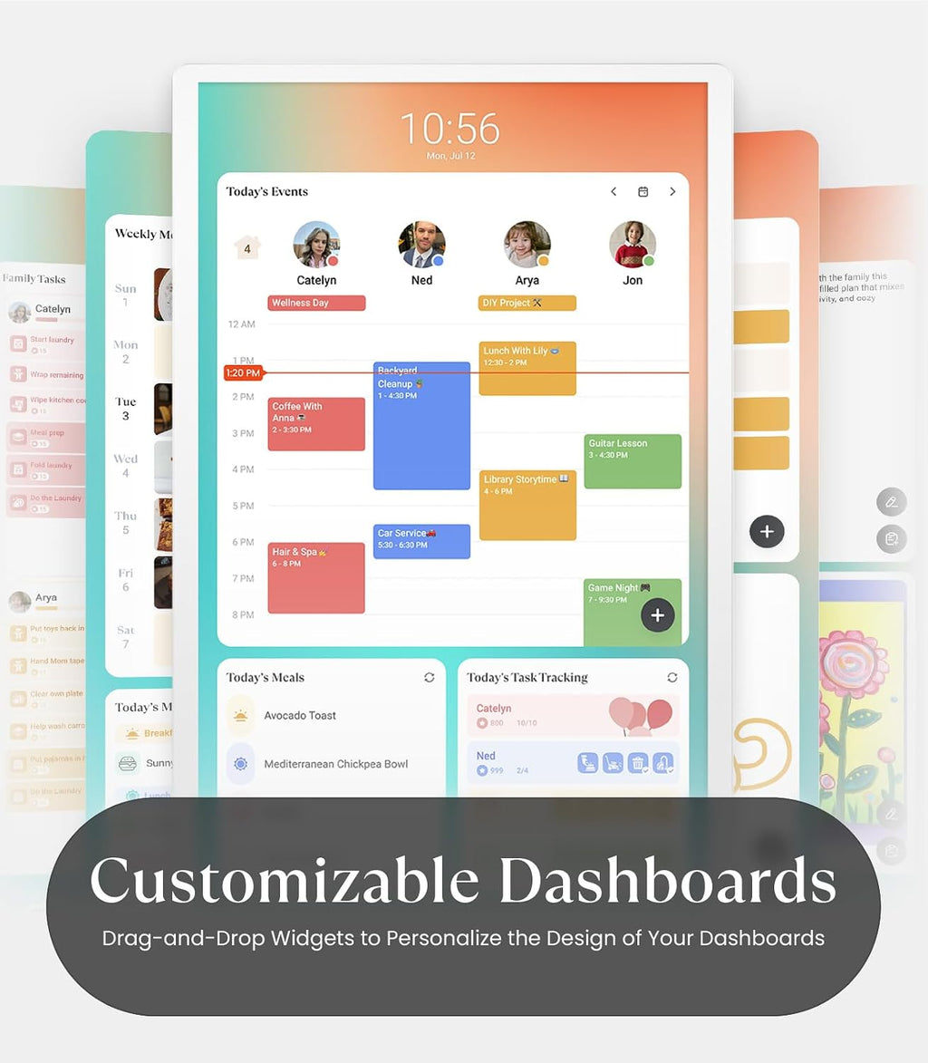 Cozyla Mate Calendar+ 2: 32' Digital Calendar Wall Touch Screen Chore Chart Customizable Dashboard Smart Electronic Display for Family Schedules Meal Plan All App Support Wall Mount Planner for 2026