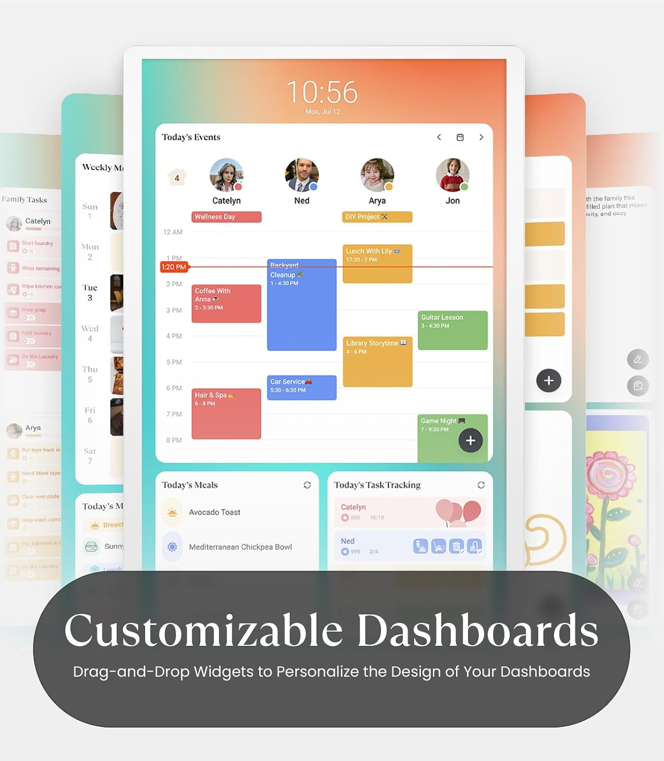 Cozyla Mate Calendar+ 2: 32' Digital Calendar Wall Touch Screen Chore Chart Customizable Dashboard Smart Electronic Display for Family Schedules Meal Plan All App Support Wall Mount Planner for 2026