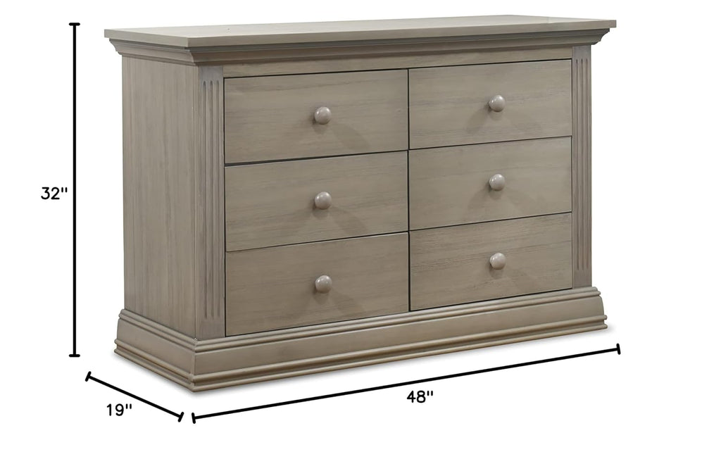 Sorelle Furniture Paxton Baby Dresser – Dresser for Nursery, Kids Bedroom Furniture, Baby Dresser Drawers, Storage for Child's Room with Drawers, Nursery Furniture for Infant-Heritage Gray