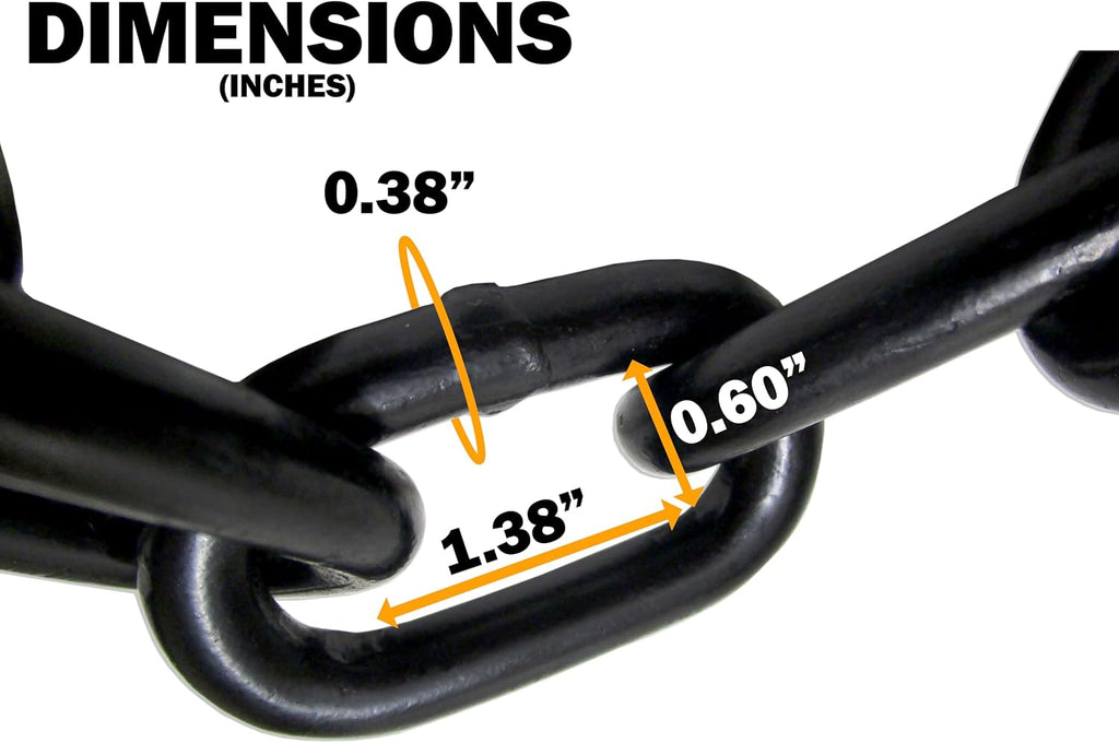 Generic 3/8'' X 30' Black Powder Coated Safety Chain | Working Load: 2,650 LBS Grade 30 Proof Coil | UV Protection | Swing Set Barrier Gate | Steel Chain | Heavy Duty