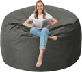 6FT Bean Bag Chair with Ultra Soft Velvet Cover Bean Bag Sofa with Memory Foam Bean Bag Chairs with Large Size Lazy Sofa for Dorm Office Living Room Bedroom Grey 6'