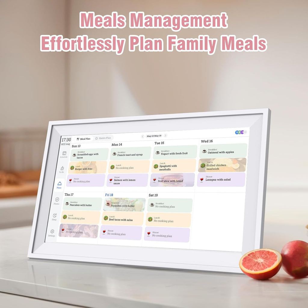 Digital Photo Frame 15.6' 64GB, Smart Electronic Calendar for Family Sharing To Do Chores Meal 30-Day Habit Planner Interactive Touch Screen Star Rewards,Wall and Desk Mountable for Seamless Scheduling