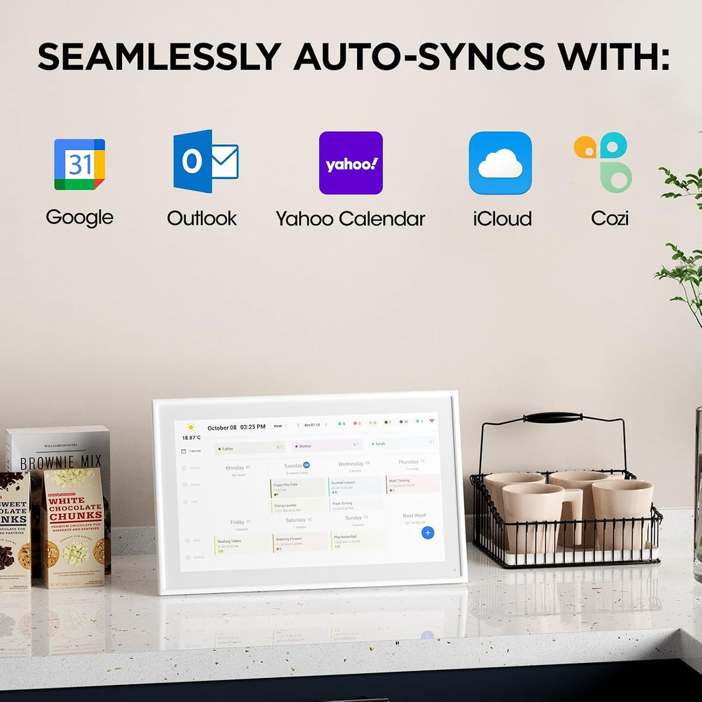 Mezed 15.6' Smart Digital Calendar, Meal Schedule, Duty Chart, HD Smart Touch Screen Home Interactive Electron Calender