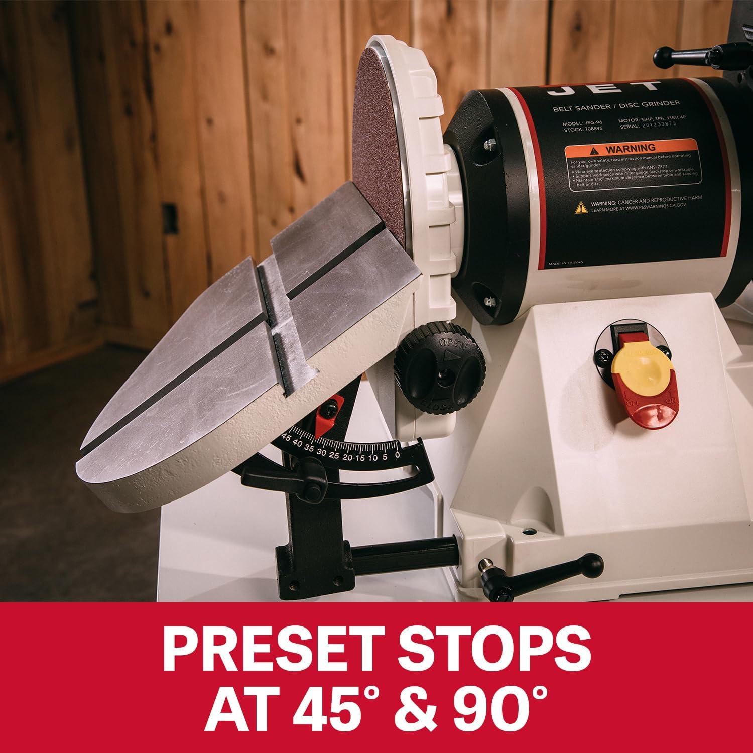 JET Benchtop 6' x 48' Belt & 9' Disc Sander, 3/4 HP, 115V 1Ph (JSG-96)
