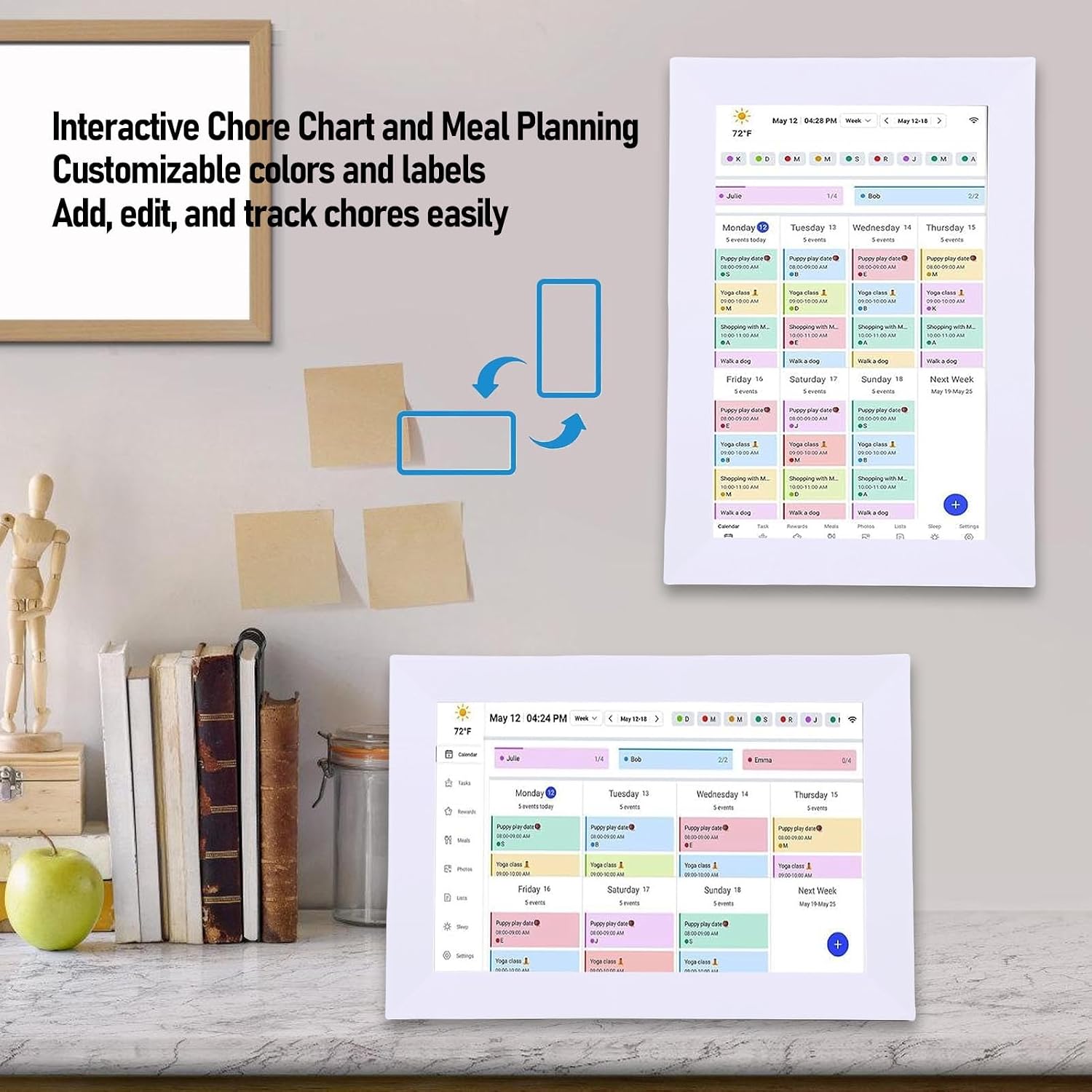 Digital Calendar Chore Chart, 10.1 Inch WiFi Interactive Smart Home Planner with 1080P HD Touchscreen for Family Kitchen Office