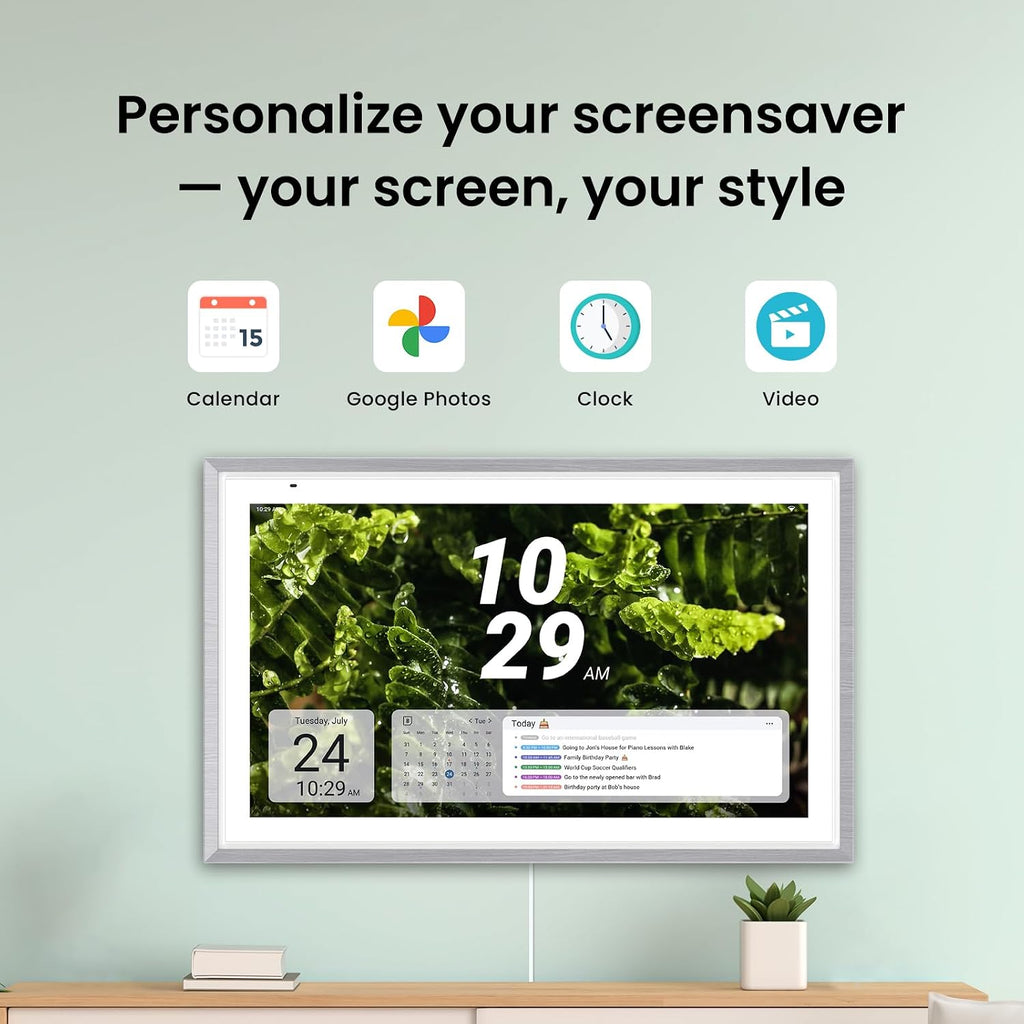 Apolosign 27-inch Digital Calendar & Smart Family Wall Planner, No Subscription, Shared Touchscreen Display with Calendar Sync, Chore Charts & Family Scheduling Hub, Wall Mount Included (Gray)