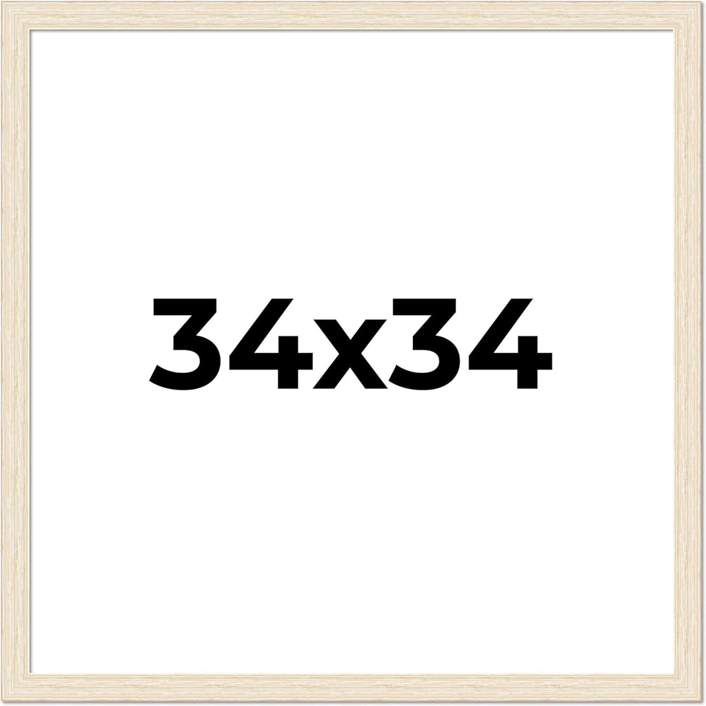 34x34 Frame Barnwood White Solid Wood Picture Frame Width 1.5 Inches | Interior Depth 0.5 Inches | Whitewashed Distressed Frame with UV Acrylic, Foam Board Backing & Hanging Hardware