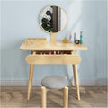 Dressing Table Vanity Set with Mirror and 1 Drawer, Makeup Vanity Dressing Table, Dresser Desk and Cushioned Stool Set for Girl, Women Bedroom Makeup Desk Size:60*45cm)