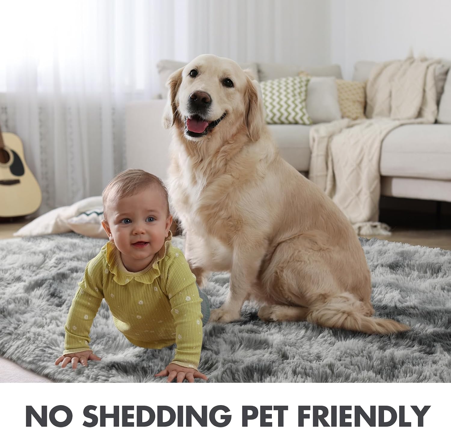10x14 Ft Extra Large Shag Rugs for Living Room, Ultra Soft Fluffy Furry Area Rugs for Bedroom Indoor Floor, Aesthetic Carpet for Kids Home Decor (Light Grey)
